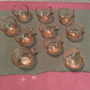 Vintage Coffee /Tea Cups by Arcoroc, Rosaline Pink Swirl